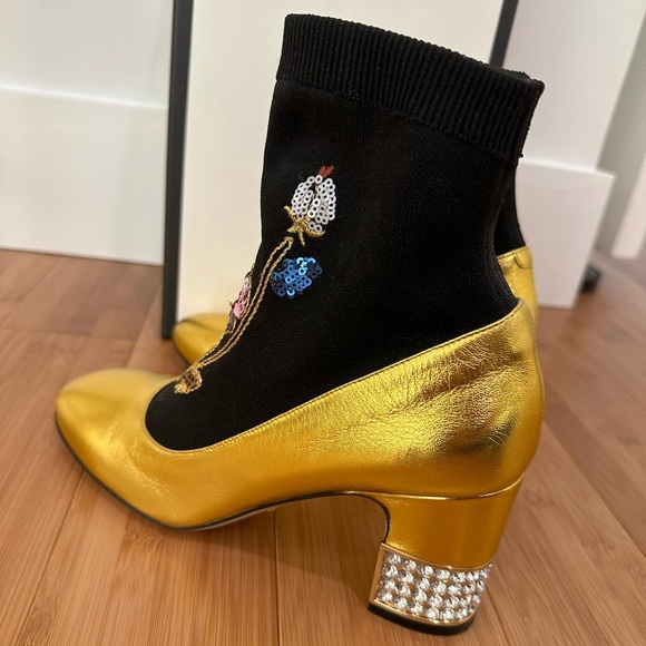 Gucci Metallic And Crystal Boots - Picture 5 of 11